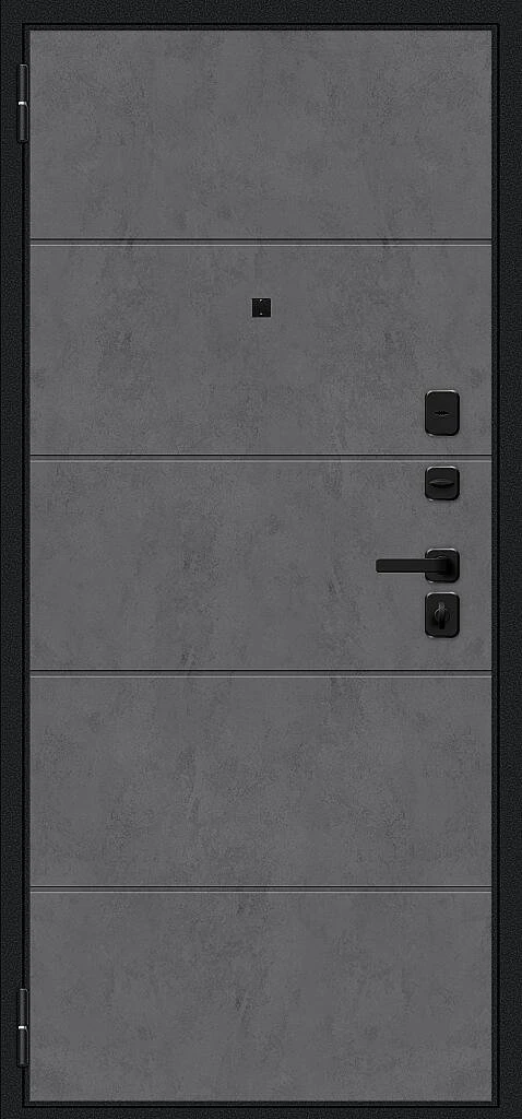 Входная дверь Граффити-1 Инсайд/SBlack Букле черное/Slate Art BR6223 внутренняя сторона