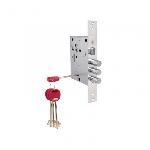 Замок врезной сувальдный с защёлкой 442/L , 4 кл. (кл. 60 мм)